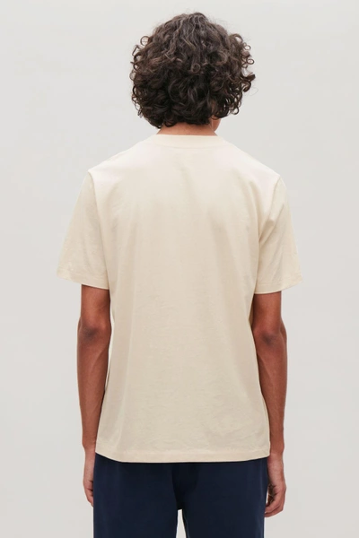 Shop Cos T-shirt With Rib Neck In Beige