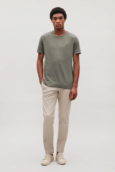 Shop Cos Round-neck T-shirt In Grey