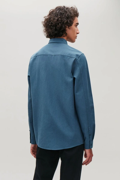 Shop Cos Cotton Button-down Shirt In Blue