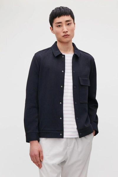 Shop Cos Cotton-twill Shirt Jacket In Blue