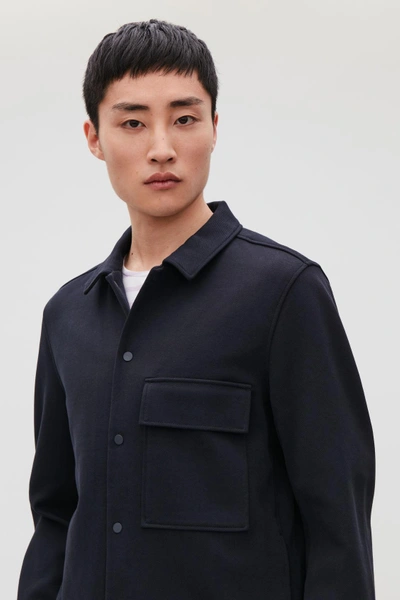 Shop Cos Cotton-twill Shirt Jacket In Blue