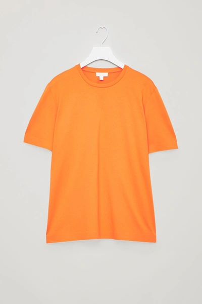 Shop Cos Bonded Cotton T-shirt In Orange