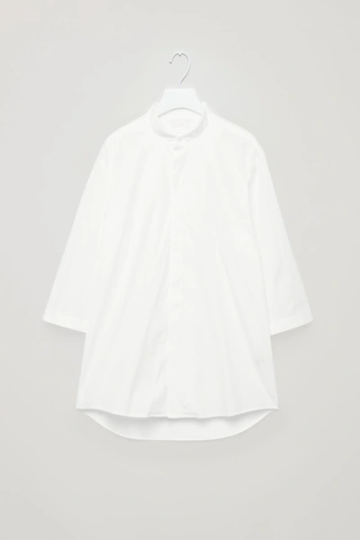 Shop Cos Regular-fit Collarless Shirt In White