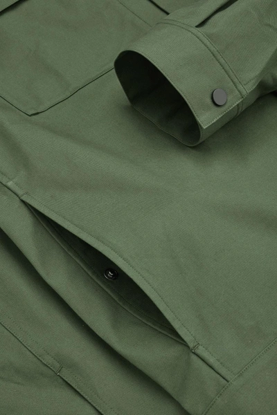 Shop Cos Cotton Shirt Jacket With Pockets In Green