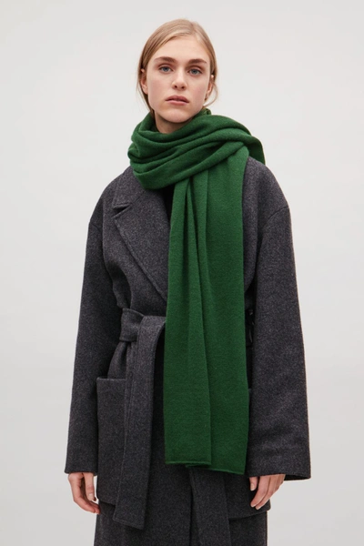 Shop Cos Cashmere Scarf In Green