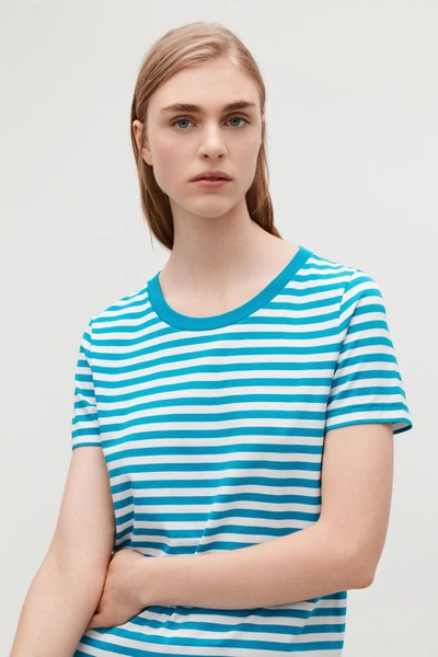 Shop Cos Cotton T-shirt In Turquoise
