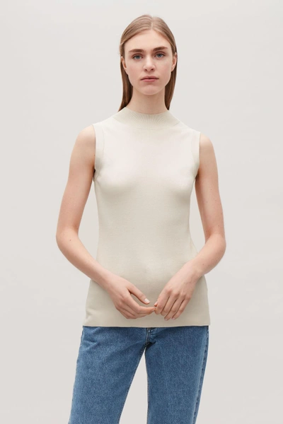 Shop Cos Cotton-silk Vest Top In Beige