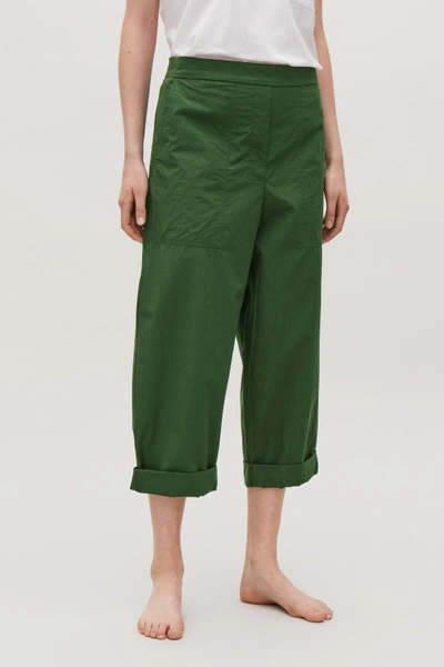 Shop Cos Lightweight Cotton Chinos In Green