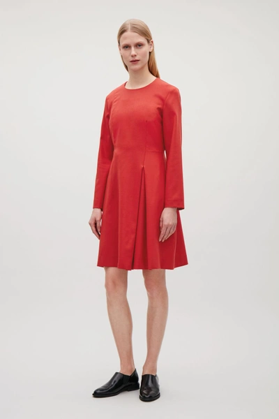 Shop Cos Seamed A-line Dress In Red