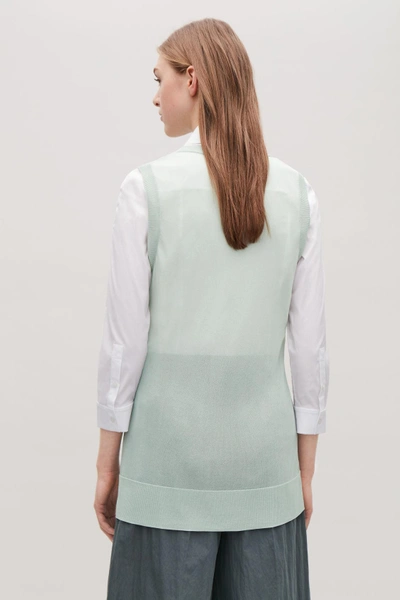 Shop Cos Sleeveless Sheer Vest In Green