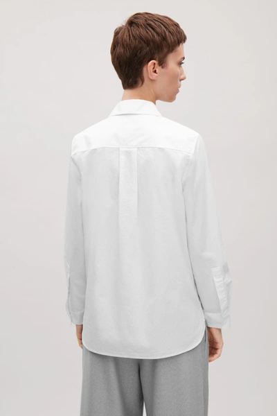 Shop Cos Cropped Oversized Shirt In White