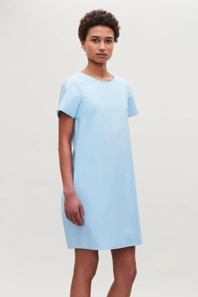 Shop Cos Dress With Draped Back In Blue
