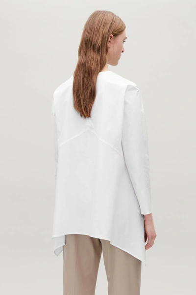 Shop Cos Asymmetric Poplin Blouse In White