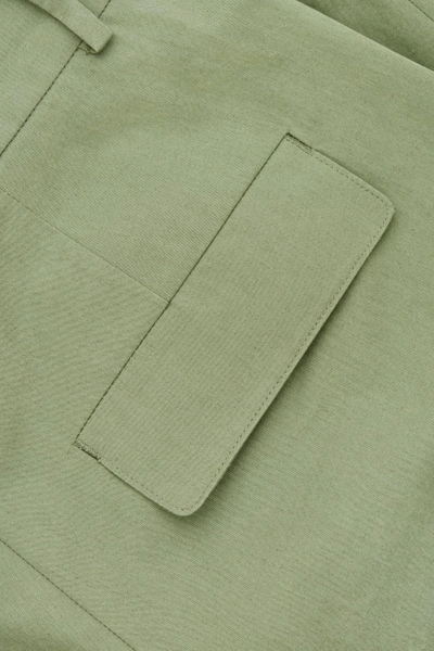 Shop Cos Dense Cotton Trousers In Green