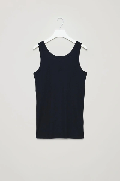 Shop Cos Low-back Ribbed Vest In Blue