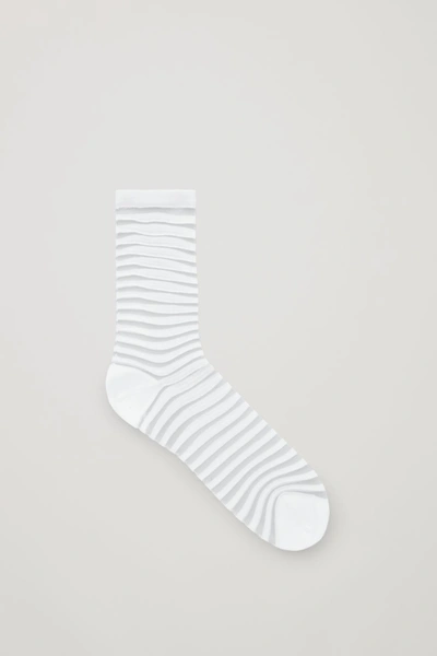 Shop Cos Striped Sheer Socks In White