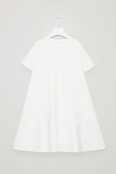 Shop Cos Contrast-panelled Jersey Dress In White