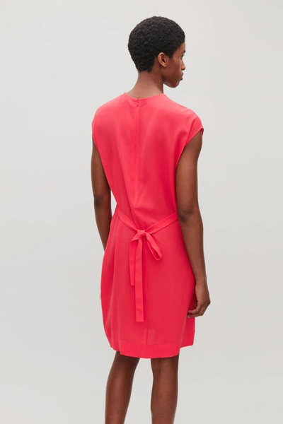 Shop Cos Silk Dress With Wrap Tie In Red