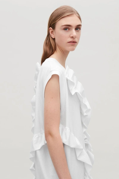 Shop Cos Frilled Cocoon Vest Top In White
