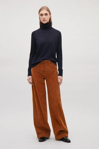 Shop Cos Relaxed Corduroy Trousers In Orange