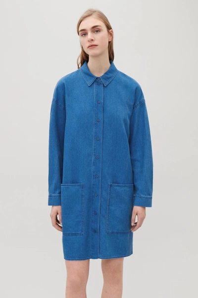 Shop Cos Denim Shirt Dress In Blue