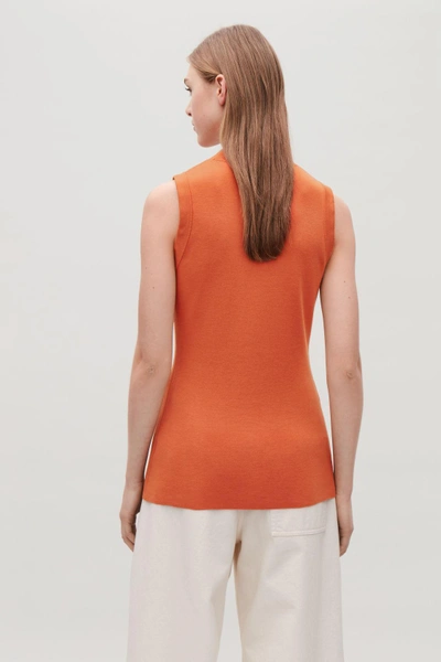 Shop Cos Cotton-silk Vest Top In Orange