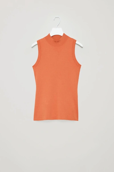 Shop Cos Cotton-silk Vest Top In Orange
