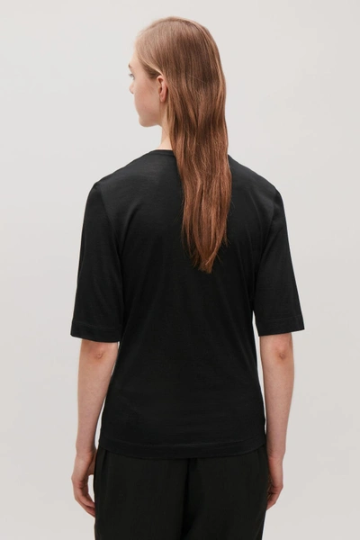 Shop Cos Silk Short-sleeved T-shirt In Black
