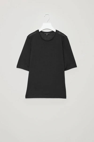 Shop Cos Silk Short-sleeved T-shirt In Black