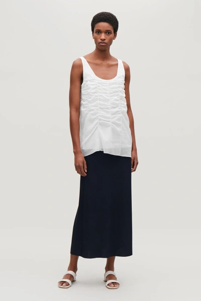 Shop Cos Sleeveless Gathered Top In White
