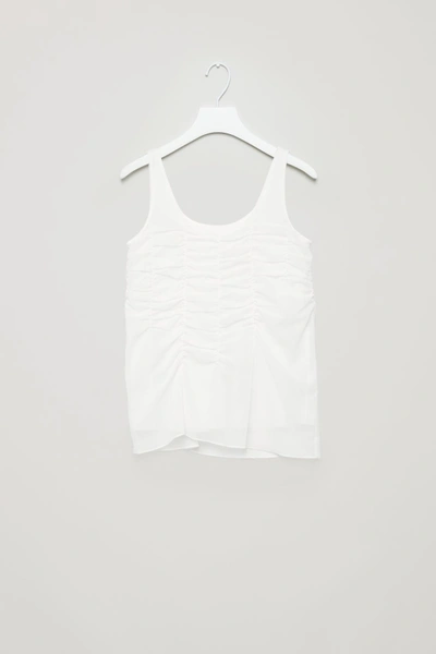Shop Cos Sleeveless Gathered Top In White
