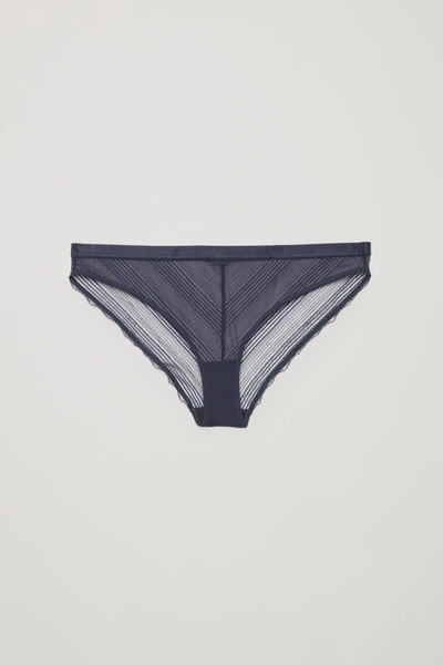 Shop Cos Sheer Lace Briefs In Blue