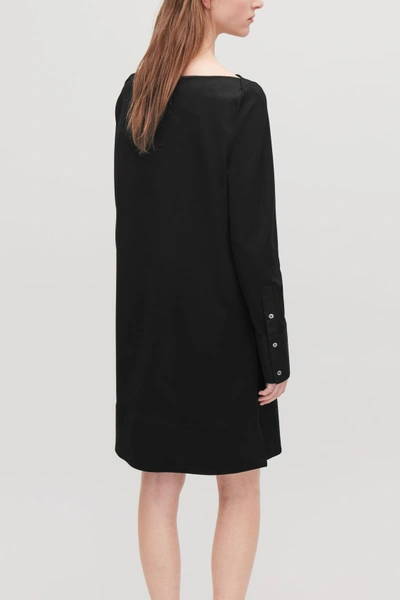 Cos Jersey Dress With Contrast Detail In Black | ModeSens