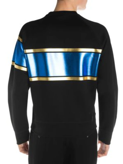 Shop Dsquared2 Laminated Logo Sweatshirt In Black Blue