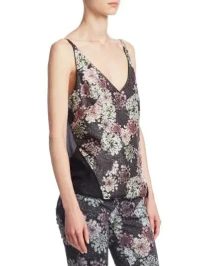 Shop J Brand Lucy Floral-print Silk Camisole In Floral Print Queen Annes Lace