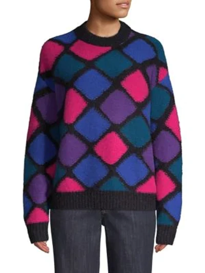 Shop Marc Jacobs Grid Print Sweater In Black-multi