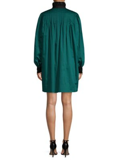 Shop Marc Jacobs Ruffle Collar Shift Dress In Teal