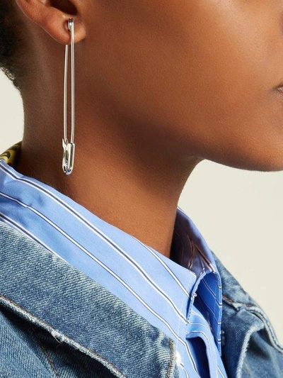 Balenciaga Safety-pin Drop Earrings In Silver | ModeSens