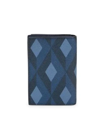Dunhill Cadogan Leather Business Card Holder In Blue | ModeSens