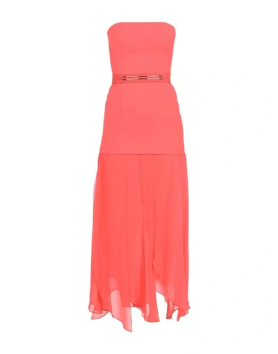 Shop Halston Heritage 3/4 Length Dresses In Coral