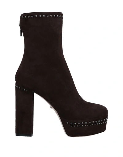 Shop Le Silla Ankle Boots In Dark Brown