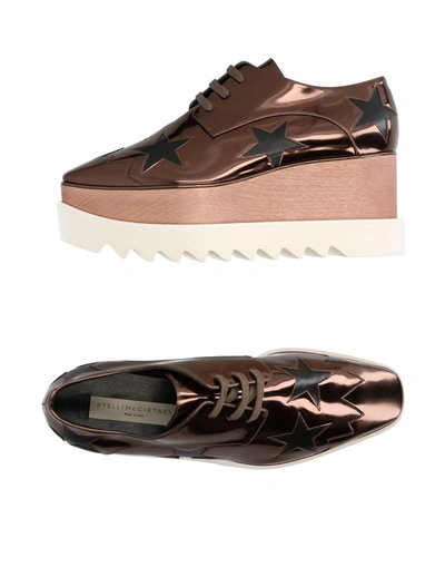 Shop Stella Mccartney Laced Shoes In Dark Brown