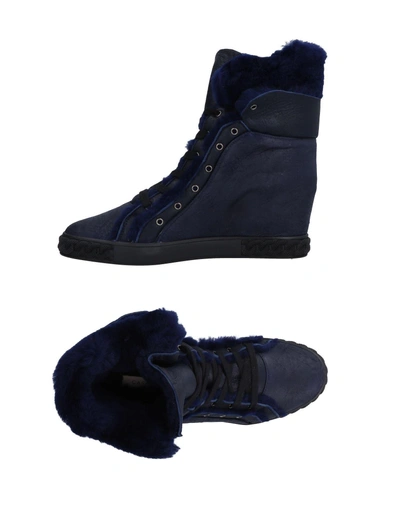 Shop Casadei Sneakers In Dark Blue