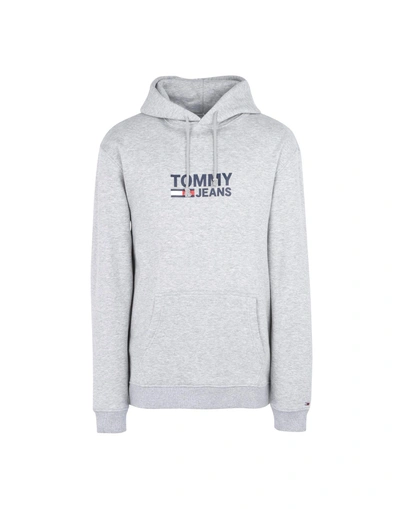 Shop Tommy Jeans Hooded Sweatshirt In Light Grey