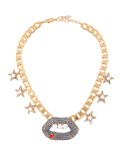 Shop Lisa C Bijoux Necklace In Blue