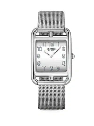 Shop Hermes Women's Cape Cod 37mm Stainless Steel Bracelet Watch In Silver