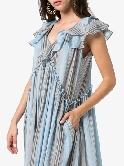 Shop Three Graces Wilhelmina Marari Stripe Maxi Dress In Blue