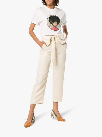 Shop Nanushka Raimo Belted Cropped Judo Trousers In Nude/neutrals