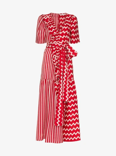 Shop Stella Mccartney Silk Gabrielle Maxi Dress In Red