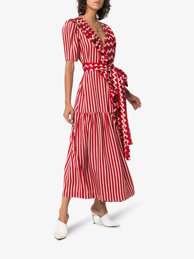 Shop Stella Mccartney Silk Gabrielle Maxi Dress In Red